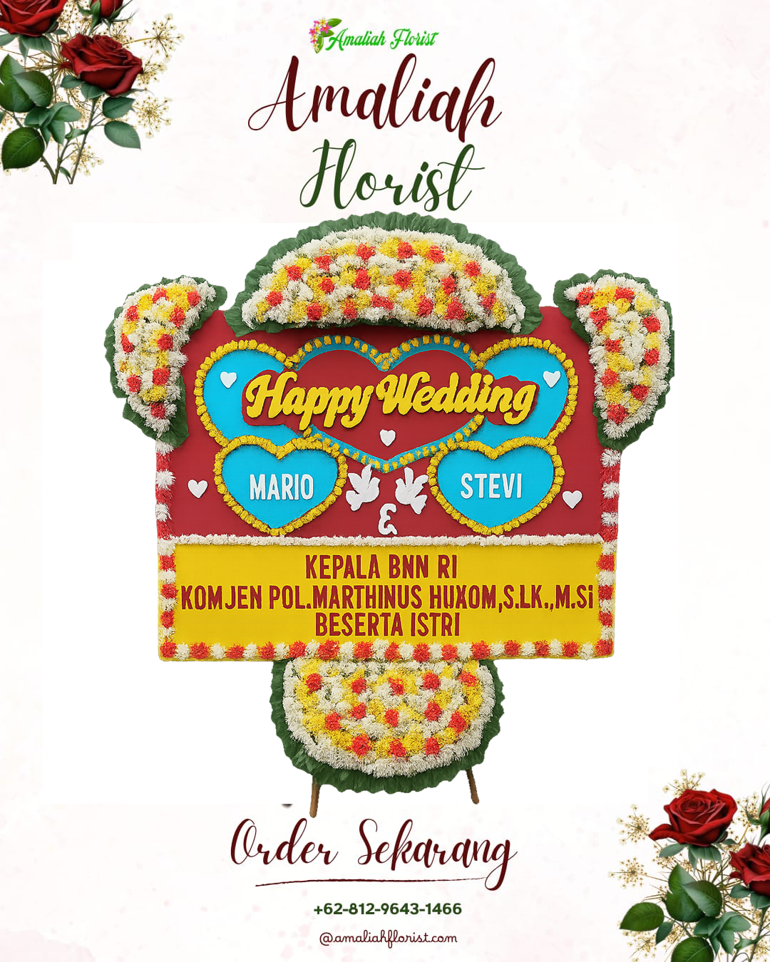Papan Bunga Pernikahan Padamara
